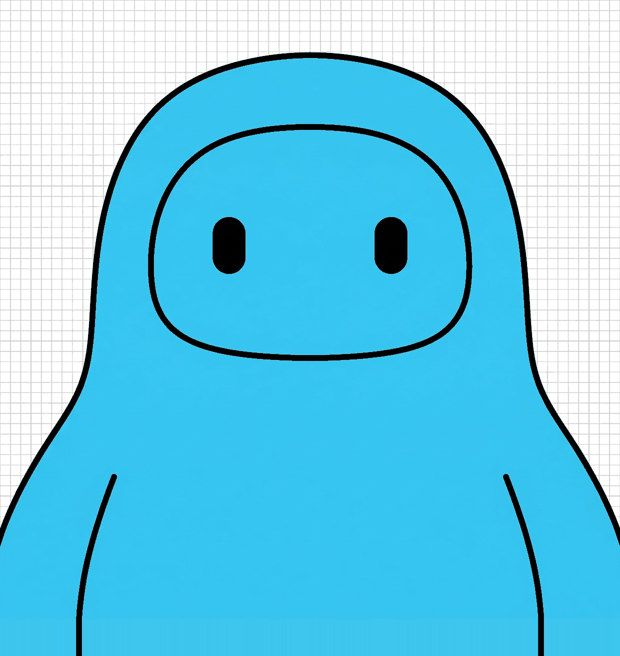 Museum mascot in blue