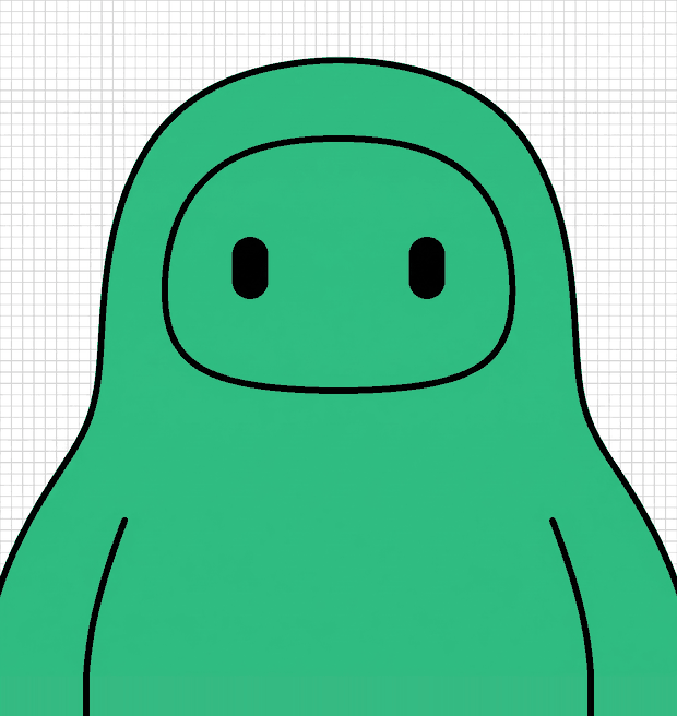 Museum mascot in green