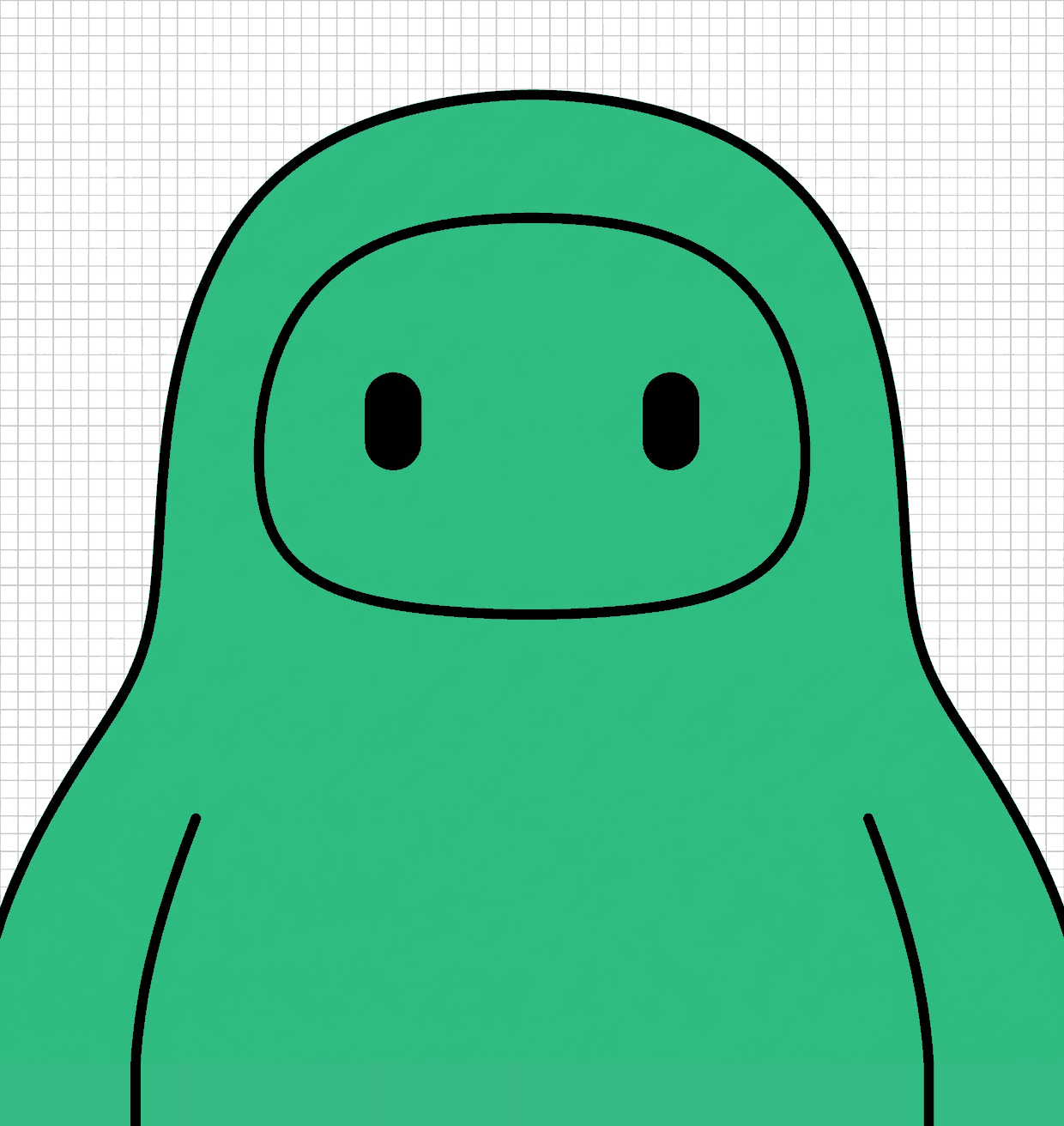 Museum mascot in green